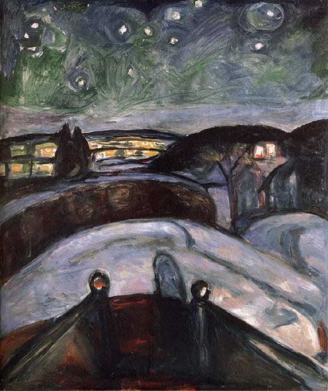 Edvard Munch Starry Night china oil painting image